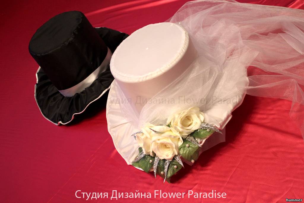 Украшение на свадебную машину шляпа своими руками